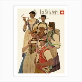 National Costumes Of Switzerland Art Print