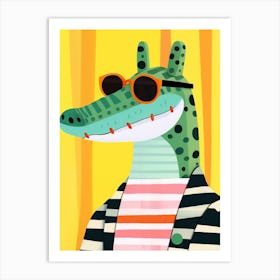 Little Alligator 2 Wearing Sunglasses Art Print