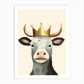 Little Cow 4 Wearing A Crown Art Print