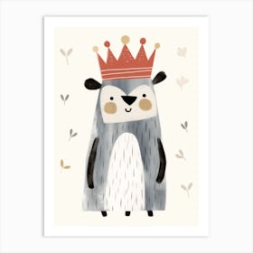 Little Raccoon 2 Wearing A Crown Art Print