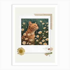 Scrapbook Ginger Cat Fairycore Painting 4 Art Print