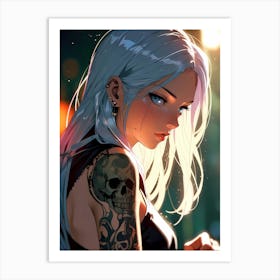 Tattooed Girl Art Print