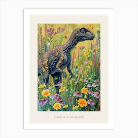 Dinosaur In The Meadow Painting 3 Poster Art Print