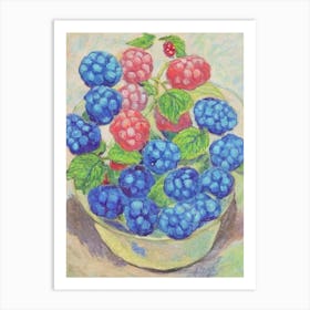 Raspberry Vintage Sketch Fruit Art Print