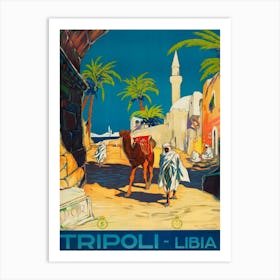 Tripoli, Libia, Vintage Travel Poster Art Print