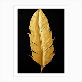 Gold Feather 1 Art Print