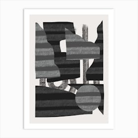 Abstract Stripe Minimal Collage 26 Art Print