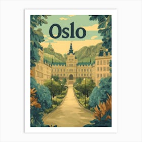 Aihrgdesign A Classic 1960s Travel Poster For Oslo 5 Art Print