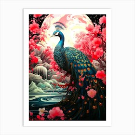 Peacock In Bloom 1 Art Print