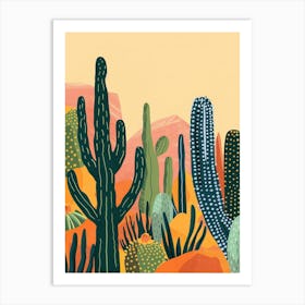 Austrocylindropuntia Subulata Minimalist 2 Art Print