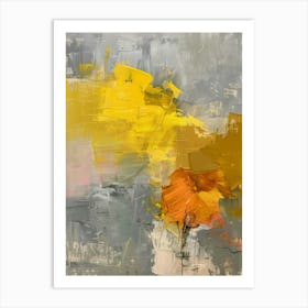 Abstract Of Yellow And Gray Art Print