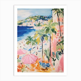 Ischia   Italy Beach Club Lido Watercolour 3 Art Print