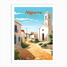 Algarve Portugal Travel Illustration Art Art Print