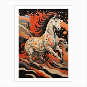 A Horse Painting In The Style Of Decalcomania 4 Art Print