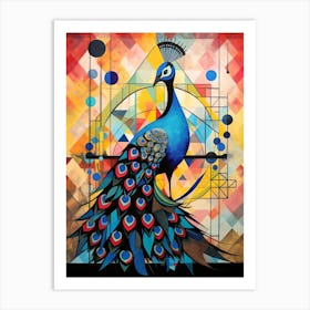 Peacock Abstract Pop Art 2 Art Print