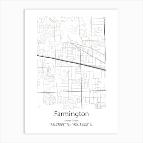 Farmington Hills,United States Minimalist Map Art Print