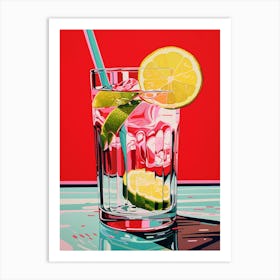 Retro Cocktail Colour Pop 3 Art Print