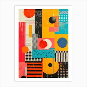 Playful And Colorful Geometric Shapes Arranged In A Fun And Whimsical Way 17 Art Print