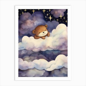 Baby Otter 2 Sleeping In The Clouds Art Print