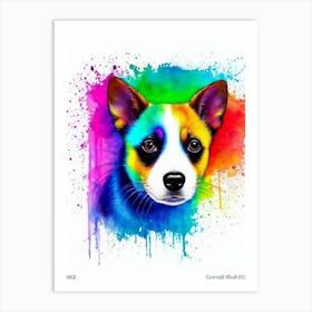 Rat Terrier Rainbow Oil Painting Dog Art Print