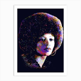 Angela Davis Activist Legend Coloful Art Print