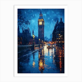 Fantasy Rainy Night In London 20 Art Print