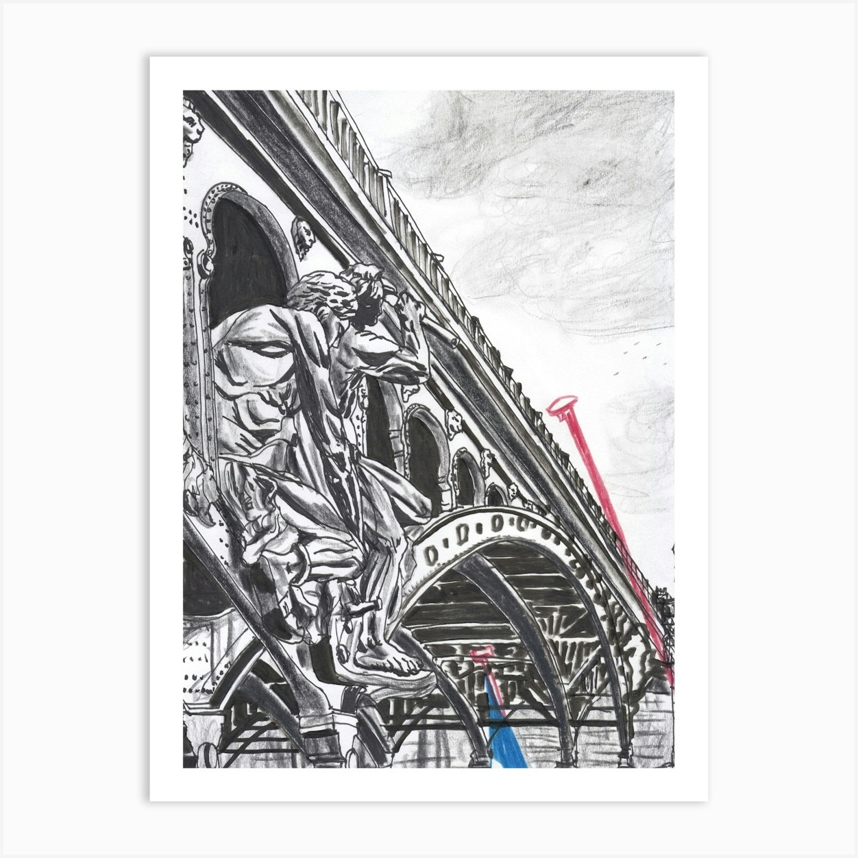 Pont de Bir Hakeim Art Print by Asobōze