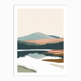 Mount Monadnock Usa Color Line Drawing (1) Art Print