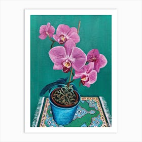 Orchid on a Mat Art Print