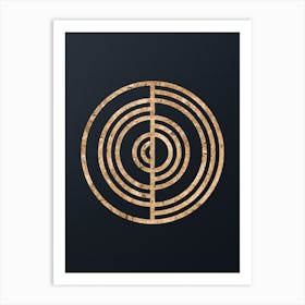 Abstract Geometric Gold Glyph on Dark Teal n.0012 Art Print