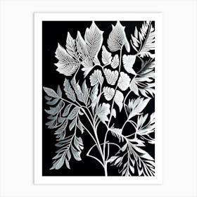 Lovage Leaf Linocut 1 Art Print