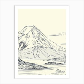 Mount Fuji Japan Line Drawing 7 Art Print