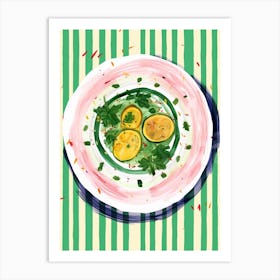 A Plate Of Bell Peppers, Top View Food Illustration 4 Art Print