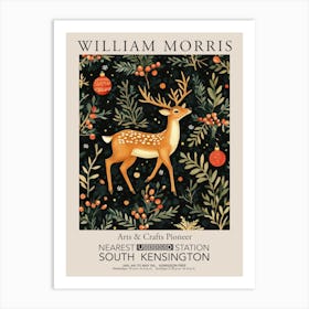 William Morris Prints Deer Illustration Christmas Gift Winter Vintage Art Print