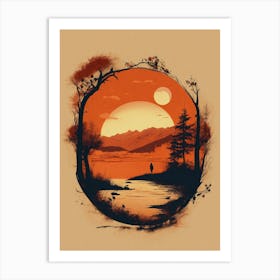 Sunset Art work  Art Print