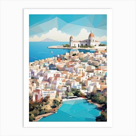 Ibiza, Spain, Geometric Illustration 4 Art Print