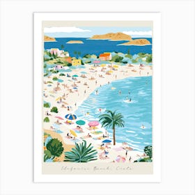 Poster Of Elafonisi Beach, Crete, Greece, Matisse And Rousseau Style 4 Art Print