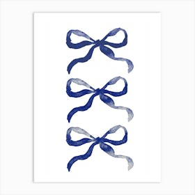 Blue And White Bows Art Print