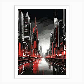 Cityscape At Night 3 Art Print