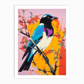 Andy Warhol Style Bird Magpie 3 Art Print