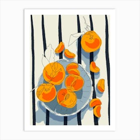 Oranges On A Plate Art Print Art Print