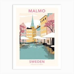Malmo, Sweden, Flat Pastels Tones Illustration 4 Poster Art Print