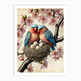 Birds In A Nest 1 Art Print