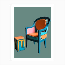 Chair And Ottoman Art Print