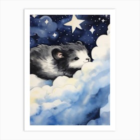 Baby Skunk 2 Sleeping In The Clouds Art Print