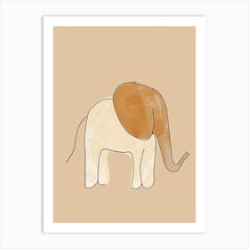 Elephant - Boho, Line Art 12 Art Print