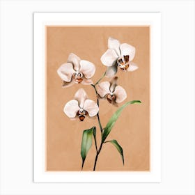 White Orchid Floral Art 2 Art Print
