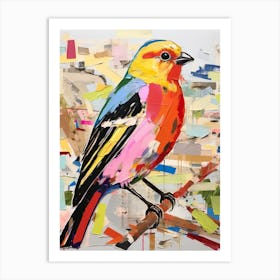 Colourful Bird Painting American Goldfinch 4 Art Print