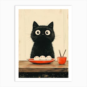 Japan Eat for a Black Cat Art Print