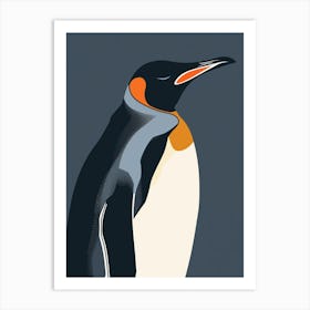 King Penguin Volunteer Point Minimalist Illustration 2 Art Print